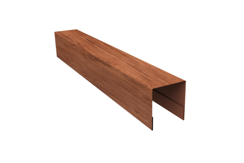 Планка боковая для забора из сайдинга Блок-хаус new Grand Line 0,45 Print Premium Rowan Wood Intense FTC (3м)