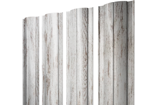 Штакетник Круглый с прямым резом Grand Line 0,45 Print Elite Snow Wood TwinColor
