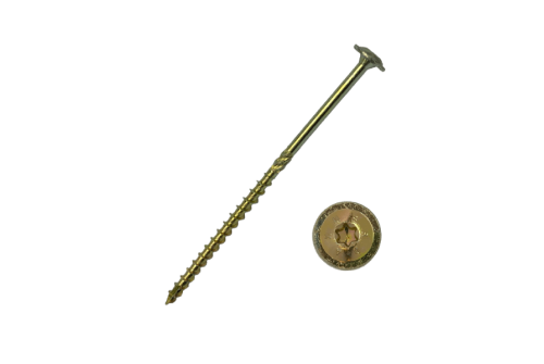 Саморез конструкционный тарельчатый Daxmer 6,0х100 (100шт) Torx желтый цинк