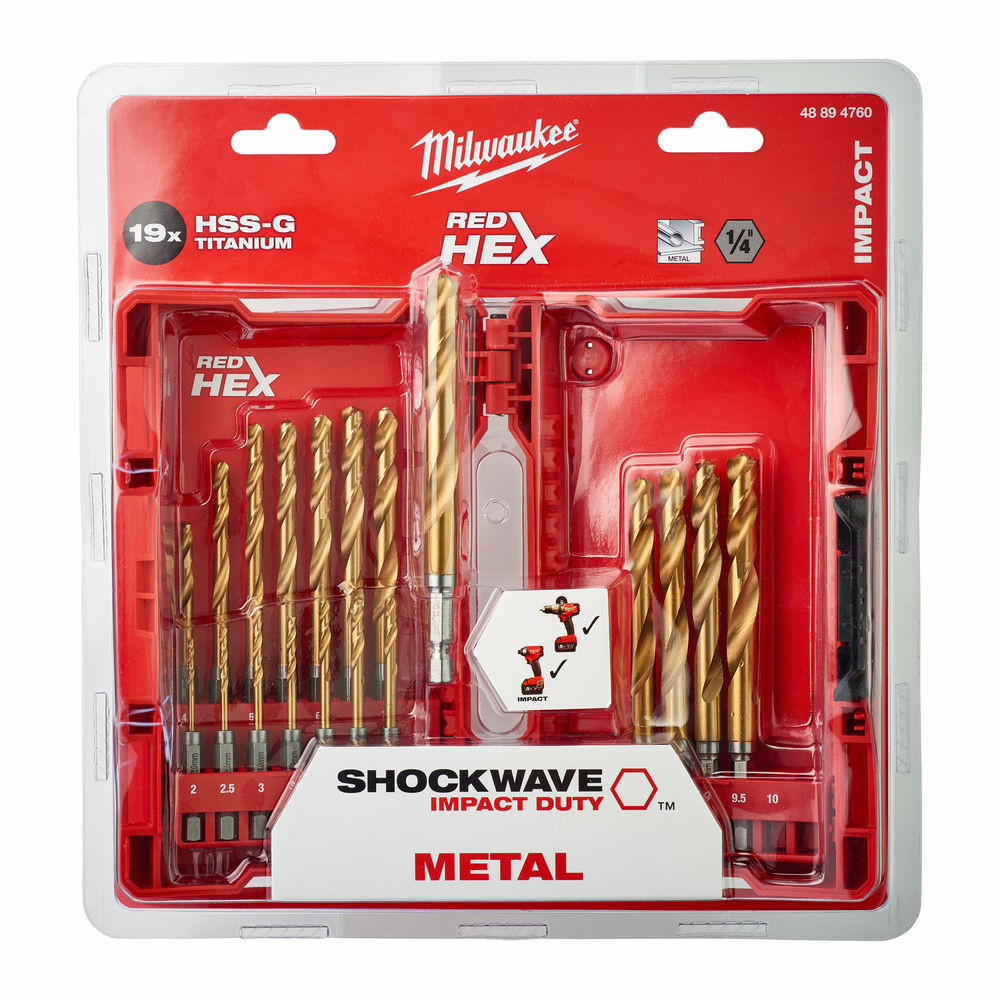 Набор свёрл по металлу MILWAUKEE Shockwave HSS-G HEX (18 шт)