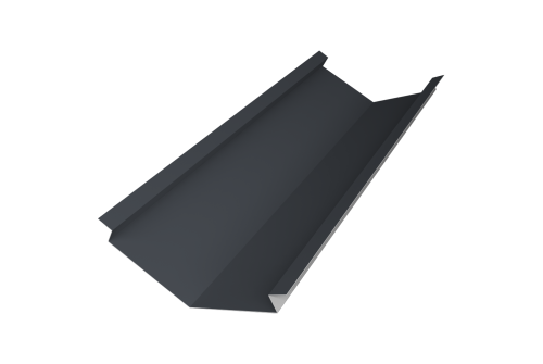 Планка ендовы нижней для композитной черепицы 140х140 Grand Line 0,5 Satin Matt RAL 7024 мокрый асфальт (3м)