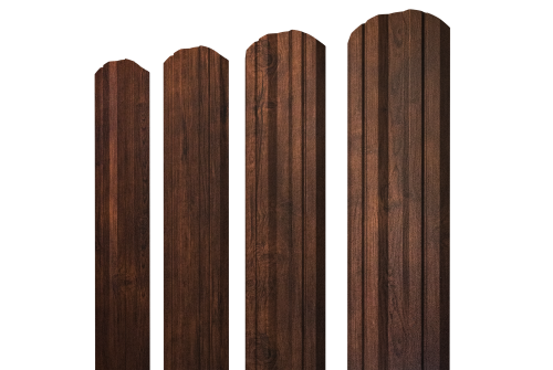 Штакетник Twin фигурный Grand Line 0,45 Print-Double Premium Cherry Wood Dark F