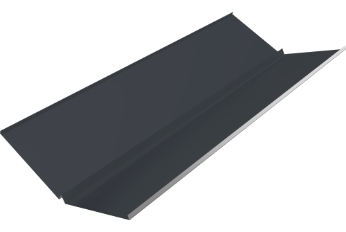 Планка ендовы нижней с компенсатором Grand Line 0,5 PE lite с пленкой RAL 7024 мокрый асфальт (2м)
