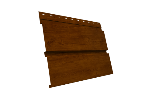 Софит металлический Квадро Брус Grand Line без перфорации 0,45 Print-Double Premium с пленкой Golden Wood Intense F