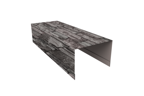 Крышка для забора из сайдинга Квадро Брус, Вертикаль Grand Line 0,45 Print Elite Fine Stone TwinColor (2,54м)