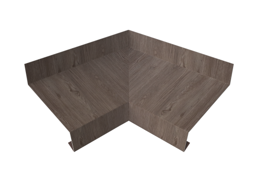 Угол отлива внутренний 70 Grand Line 0,45 Print Elite с пленкой White Wood TwinColor
