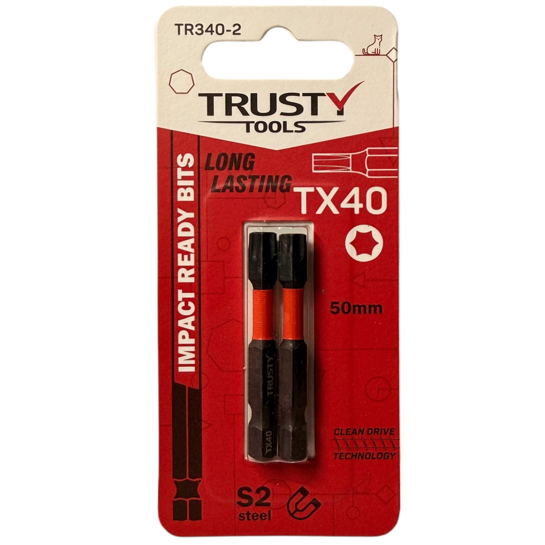 Биты ударные Trusty-Tools TX40 50 мм (2 шт)