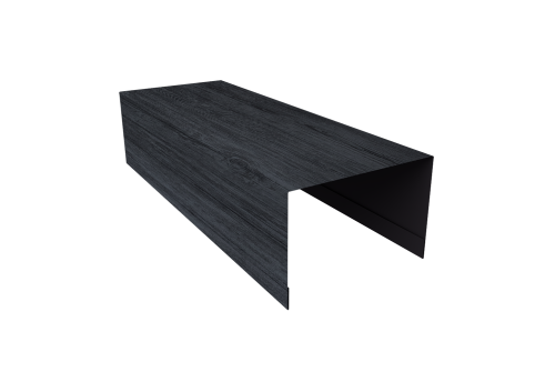 Крышка для забора из сайдинга Квадро Брус, Вертикаль Grand Line 0,45 Print Premium Grey Wood TwinColor (3м)