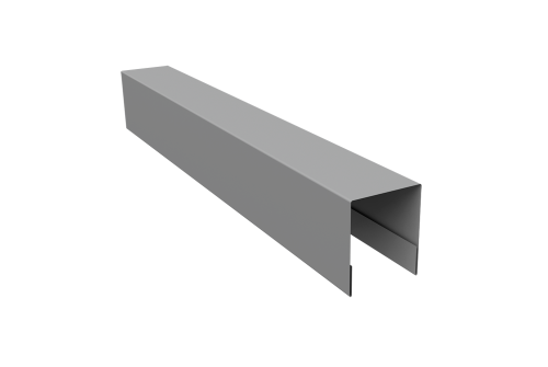 Планка боковая для забора из сайдинга Квадро Брус, Вертикаль Grand Line 0,45 PE RAL 9006 бело-алюминиевый (2,5м)