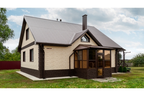 Фасадная панель Grand Line Дикий камень Classic шоколадный