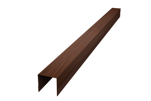 Планка вертикальная обратная для забора жалюзи Palermo Grand Line 0,45 Print Elite Choco Wood TwinColor (2м)