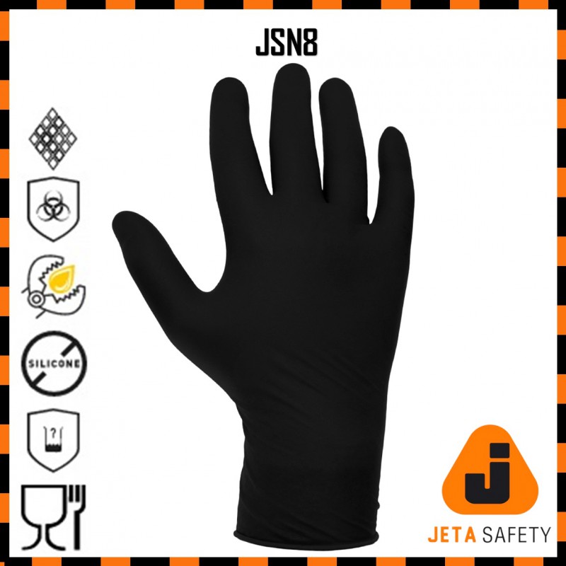 Нитриловые перчатки ультрапрочные JetaSafety JSN8 9/L (100 шт)