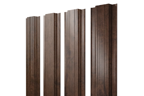Штакетник Прямоугольный с прямым резом Grand Line 0,45 Print Elite Antique Wood TwinColor