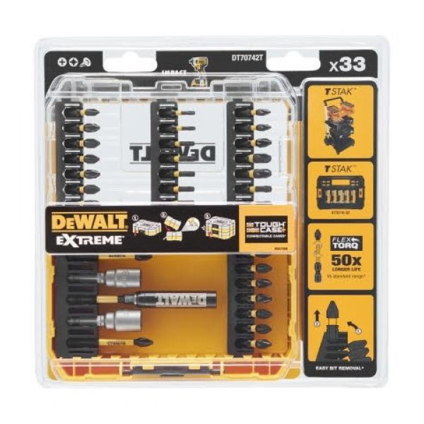 Набор бит и насадок DeWalt FlexTorq DT70742T (33 шт) в кейсе