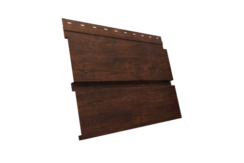 Софит металлический Квадро Брус Grand Line без перфорации 0,45 Print-Double Premium с пленкой Cherry Wood Dark F