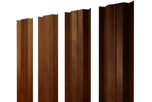 Штакетник М-образный B с прямым резом Grand Line 0,4 Print Premium Golden Wood Intense FTC