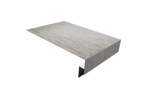 Планка околооконная сложная 250х50х18 (j-фаска) Grand Line 0,45 Print Elite Snow Wood TwinColor (2м)