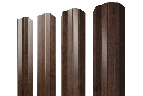 Штакетник М-образный A фигурный Grand Line 0,4 Print Premium Antique Wood TwinColor