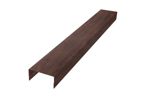 Крышка забора для горизонтального монтажа штакетника Grand Line 0,45 Print Premium Cherry Wood Dark FTC (3м)