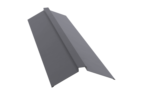 Планка конька плоского 150х40х150 Grand Line 0,5 Satin с пленкой RAL 7004 сигнальный серый (3м)