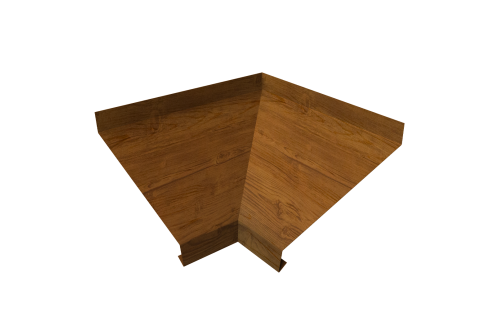 Угол отлива внутренний 100 Grand Line 0,45 Print Elite с пленкой Golden Wood TwinColor