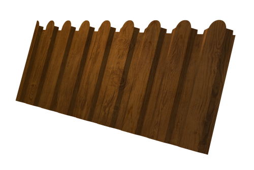 Профнастил С20A фигурный Grand Line 0,45 Print Elite Golden Wood TwinColor