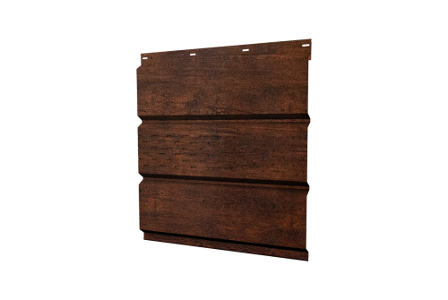 Софит металлический Классик Grand Line центральная перфорация 0,45 Print Premium с пленкой Cherry Wood Dark FTC
