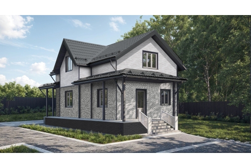 Фасадная панель Grand Line Колотый камень Design Plus гранит с белым швом
