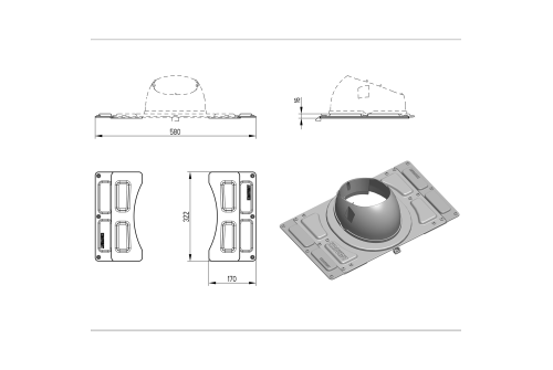 Элемент доборный к основанию Krovent Base-VT General красный
