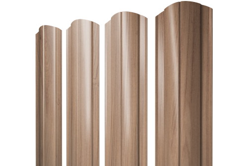 Штакетник Круглый фигурный Grand Line 0,45 Print Elite Honey Wood TwinColor