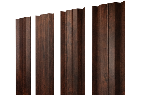 Штакетник М-образный B с прямым резом Grand Line 0,4 Print Premium Cherry Wood Dark FTC