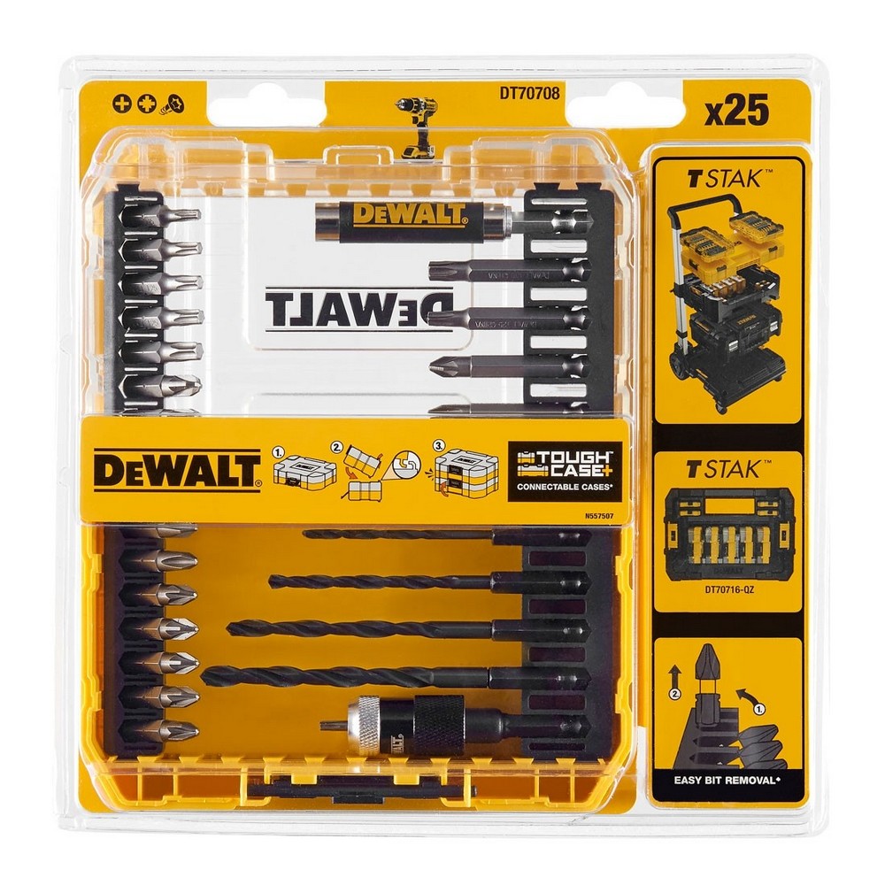 Набор бит и свёрл DeWalt FlexTorq (25 шт) в кейсе