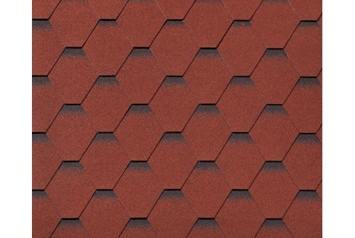 Черепица гибкая RoofShield Премиум Стандарт красный с оттенением