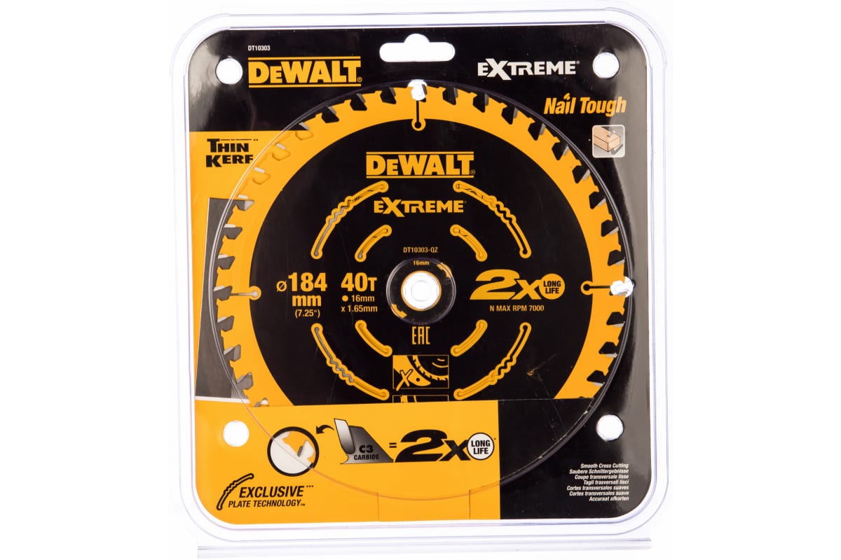 Диск пильный DeWalt EXTREME по дереву 184х16 40Z