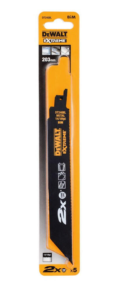 Полотна по металлу для сабельной пилы DeWalt DT2408L 203 мм (5 шт)