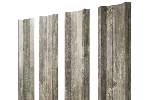 Штакетник М-образный A с прямым резом Grand Line 0,45 Print Elite Nordic Wood TwinColor