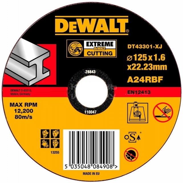 Круг отрезной по металлу DeWalt Extreme 125 мм