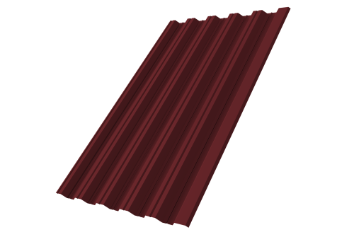 Профнастил НС35R Grand Line 0,5 Satin Matt RAL 3005 красное вино