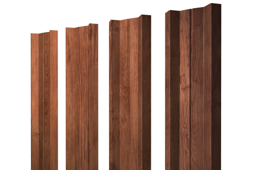Штакетник М-образный A с прямым резом Grand Line 0,45 Print Premium Rowan Wood Intense FTC