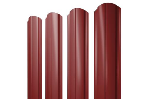 Штакетник Полукруглый Slim фигурный Grand Line 0,45 PE RAL 3011 коричнево-красный