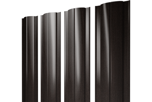 Штакетник Круглый с прямым резом Grand Line 0,45 Print Elite Coffee Wood TwinColor