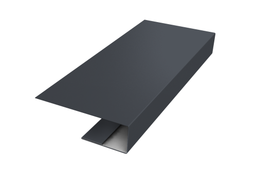 J-Профиль 12мм Grand Line 0,5 PurPro с пленкой RAL 7024 мокрый асфальт (2м)