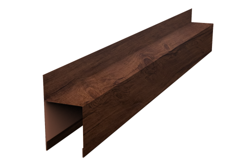 Планка опорная составная внешняя для забора жалюзи Palermo Grand Line 0,45 Print Premium Cherry Wood Fresh TwinColor (3м)