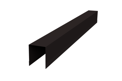 Планка опорная составная внутренняя для забора жалюзи Palermo Grand Line 0,45 PE-Double RAL 9005 черный (2м)