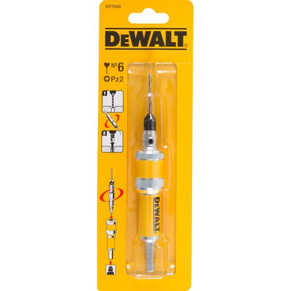 Быстросменный узел DeWalt DT7600 (бита PZ2 + пилотное сверло с зенкером №6)