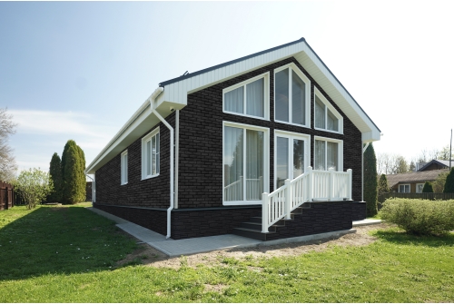 Фасадная панель Grand Line Колотый камень Design Plus антрацит c черным швом