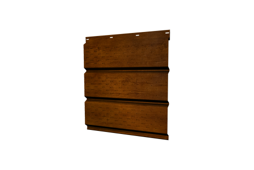 Софит металлический Классик Grand Line полная перфорация 0,45 Print-Double Premium с пленкой Golden Wood Intense F