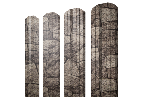 Штакетник Twin фигурный Grand Line 0,45 Print Elite King Stone TwinColor