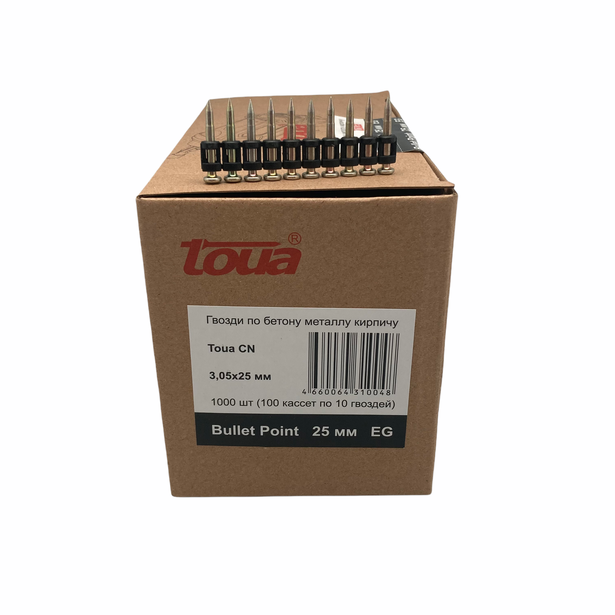 Гвозди по бетону Toua CN EG bullet point 3,05х25 мм (1000 шт)