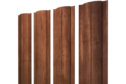 Штакетник Круглый с прямым резом Grand Line 0,45 Print Premium Rowan Wood Intense FTC